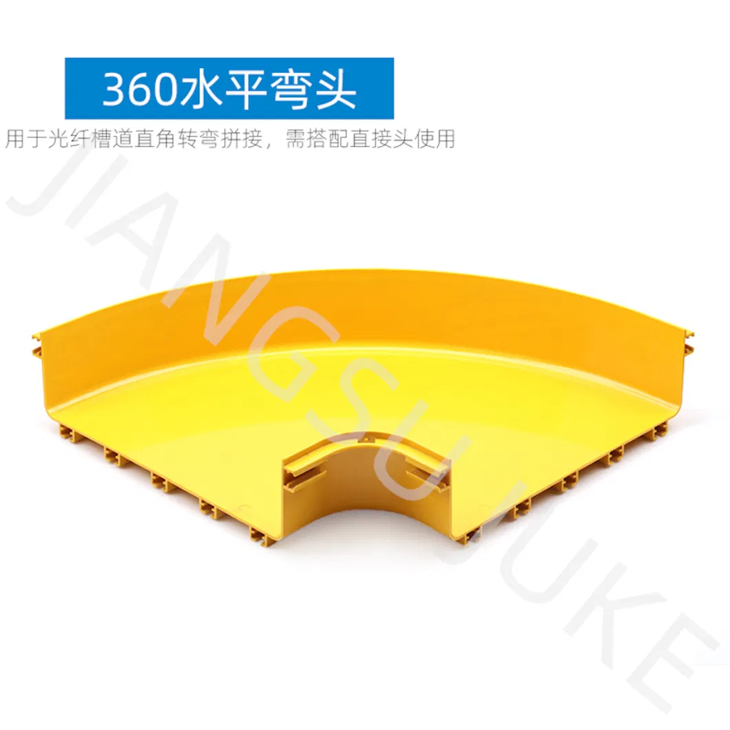 360mm Yellow PVC Fiber Runner Optic Cable Channel Horizontal Tee